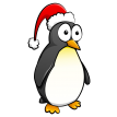 Penguin with Santa's hat