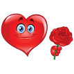 valentine heart with rose sticker