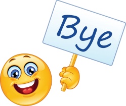 Emoticon with sign - Bye