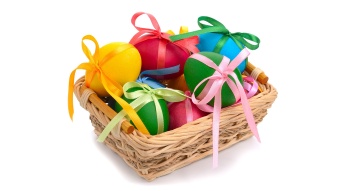 easter eggs with bows