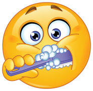 brushing teeth smiley sticker