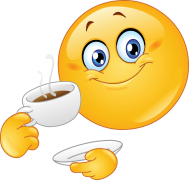emoticon drinking coffee sticker