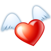 flying heart sticker