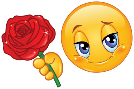 emoticon giving a red rose sticker