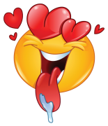 in love emoticon with hearts sticker