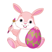 Pink bunny with Easter egg