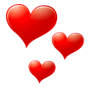 red hearts sticker