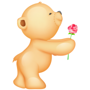 teddy with rose sticker
