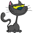 black cat smiling sticker
