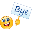emoticon with sign - bye sticker