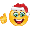 Christmas Emoticon With Thumb Up