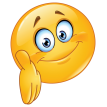 emoticon giving a hand sticker