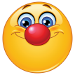 emoticon with clown nose sticker