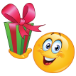 emoticon with gift sticker