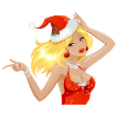happy santa girl sticker