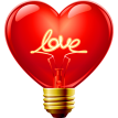 heart bulb sticker