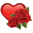 heart with roses sticker