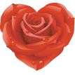 rose heart sticker