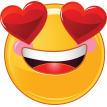 valentine smiley with heart eyes sticker